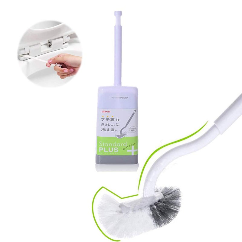 Marbrasse Marbarsse Bathroom Toilet Bowl Brush and Holder, Curved Design Toilet Brush for Deep Cleaning Under Rim, Best Toilet Brush Set, Easy Handy CompactToilet BowlCleaner Brush for Bathroom, 1 Pack - Image 1